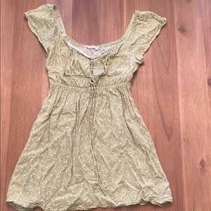 Light Green Smocked Flutter Sleeve Blouse - LUSH - 8